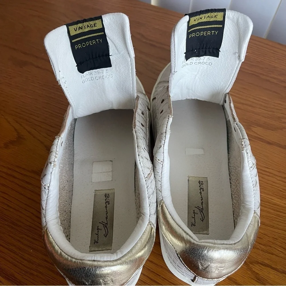 Vintage Havana Flair Sneakers Off-White/Gold Croc Size 7.5
